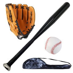 EASY BIG front view of bat set showing bat glove and balls, convenient starter kit benefit