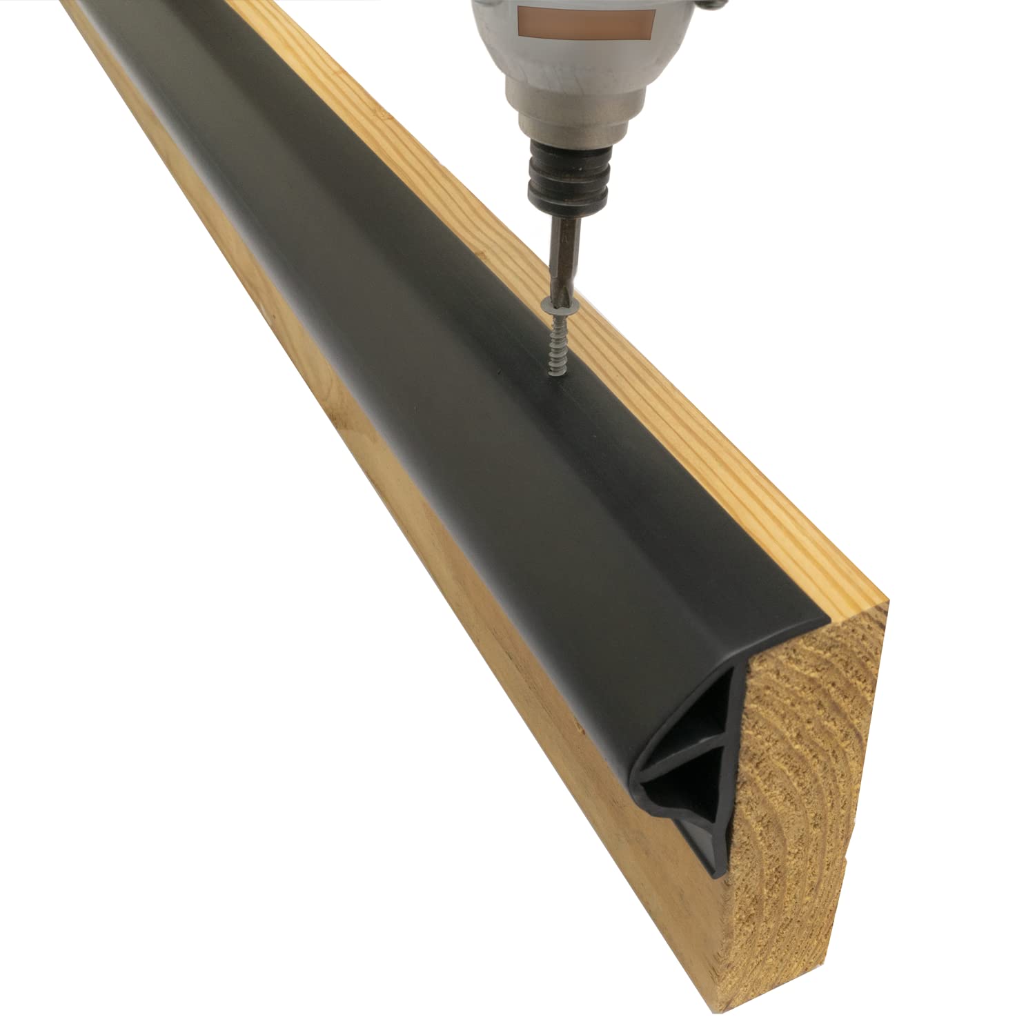 EasyFlex P-profile installed on dock edge shielding a boat hull from impact and abrasion