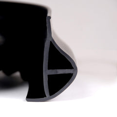 EasyFlex close-up of P-profile cross-section showing double cavity and anti-crush rib benefit