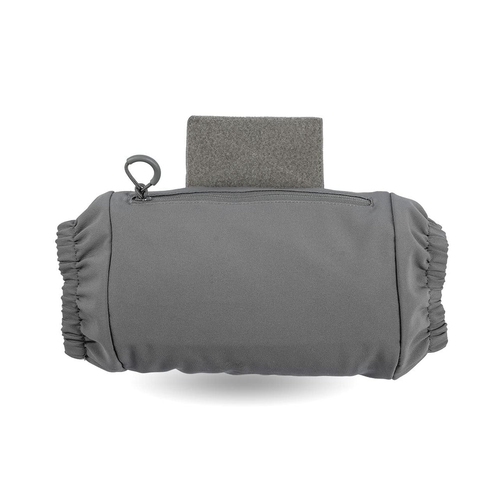 Eberlestock front view of gray handwarmer showing compact shape and easy access