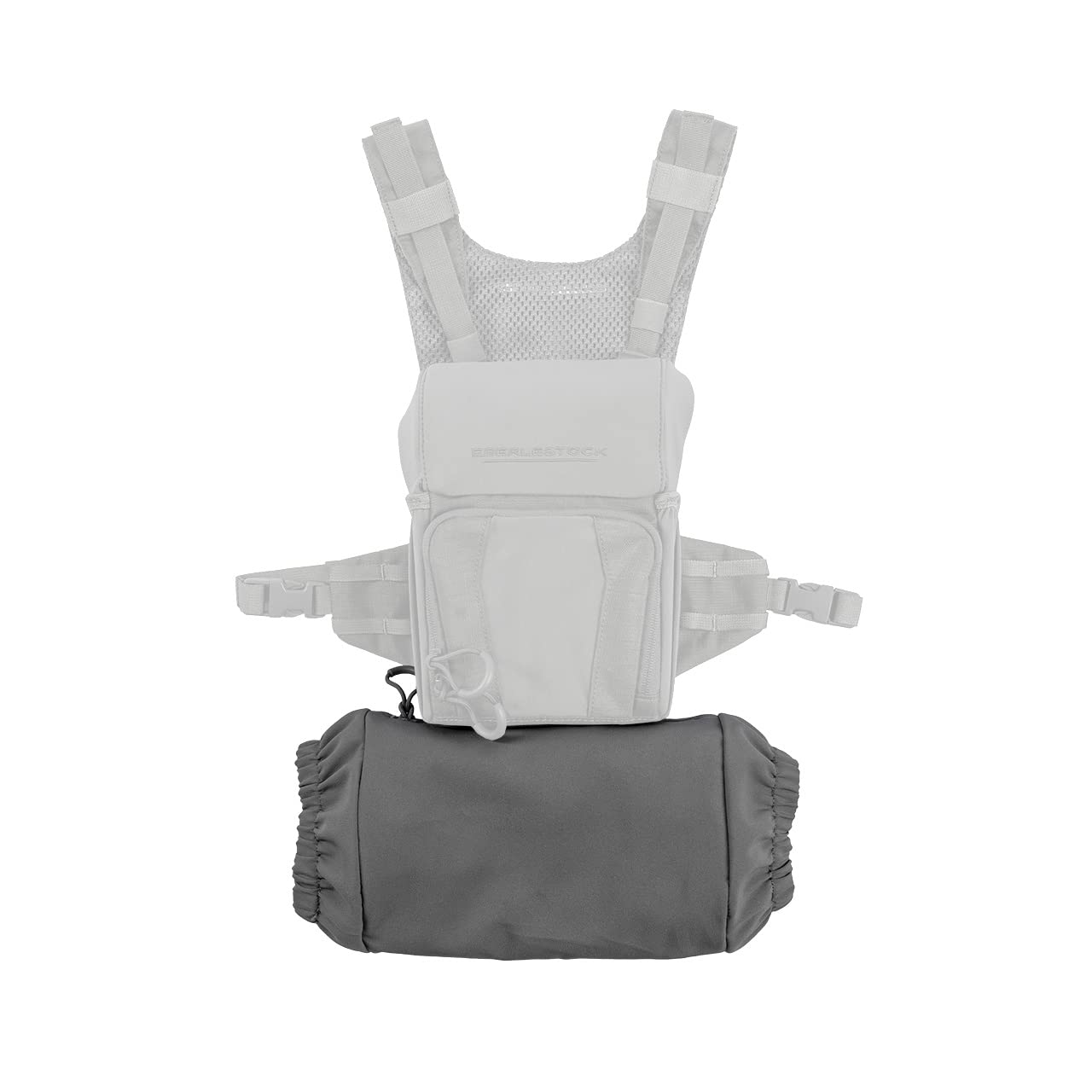 Eberlestock handwarmer mounted on Recon harness keeping hands positioned and warm