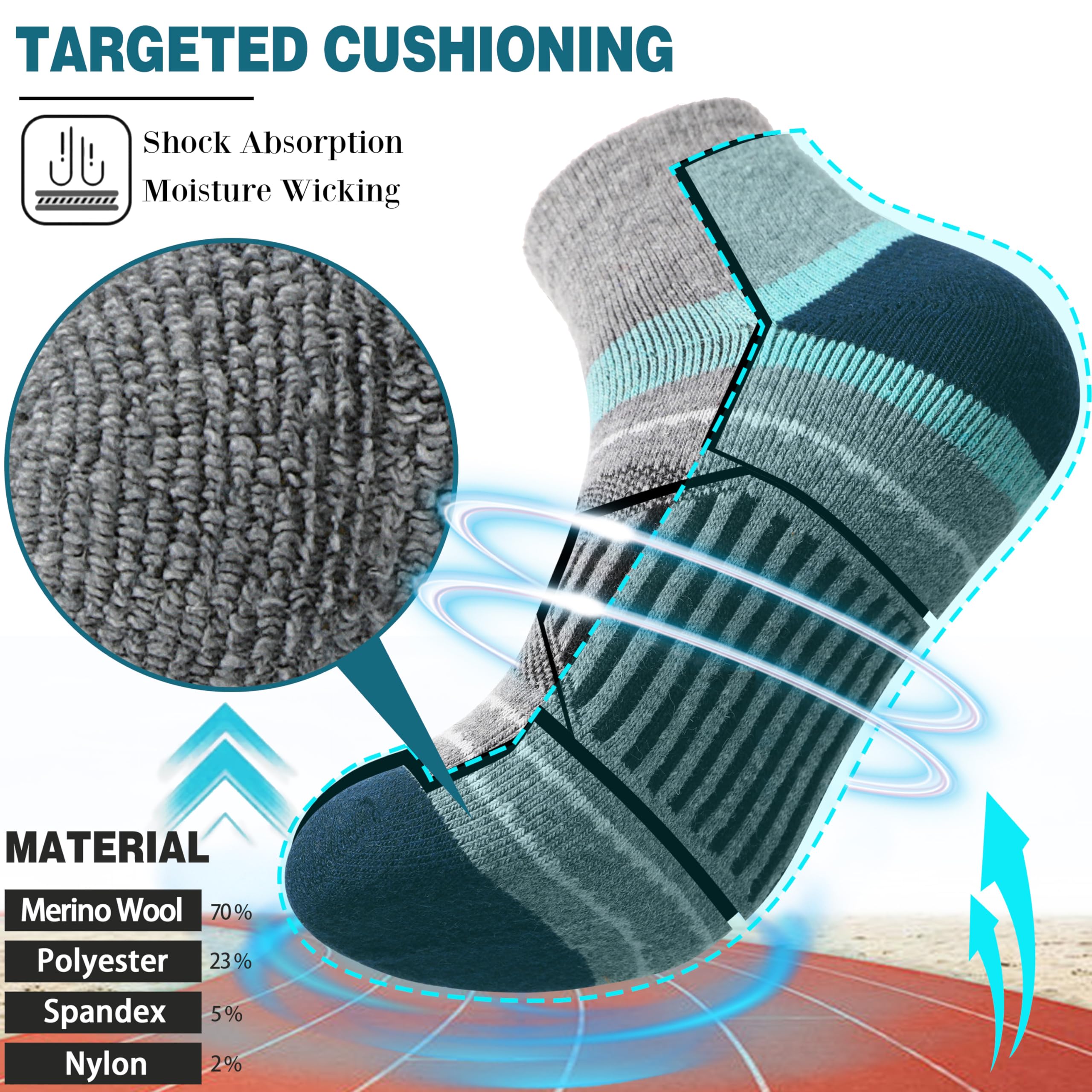 EBMORE compression stripes detail providing arch and ankle support