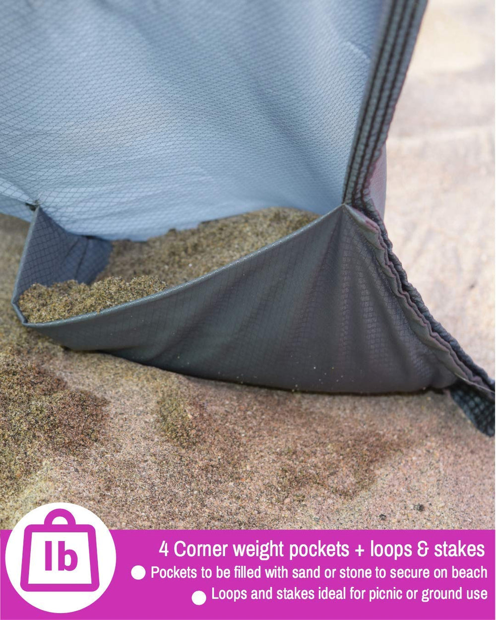 ECCOSOPHY blanket at campsite under trees, shows versatile outdoor protection