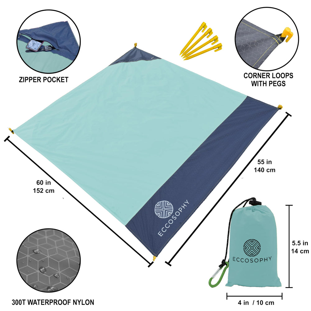 ECCOSOPHY open 60x55 blanket showing full coverage for two people