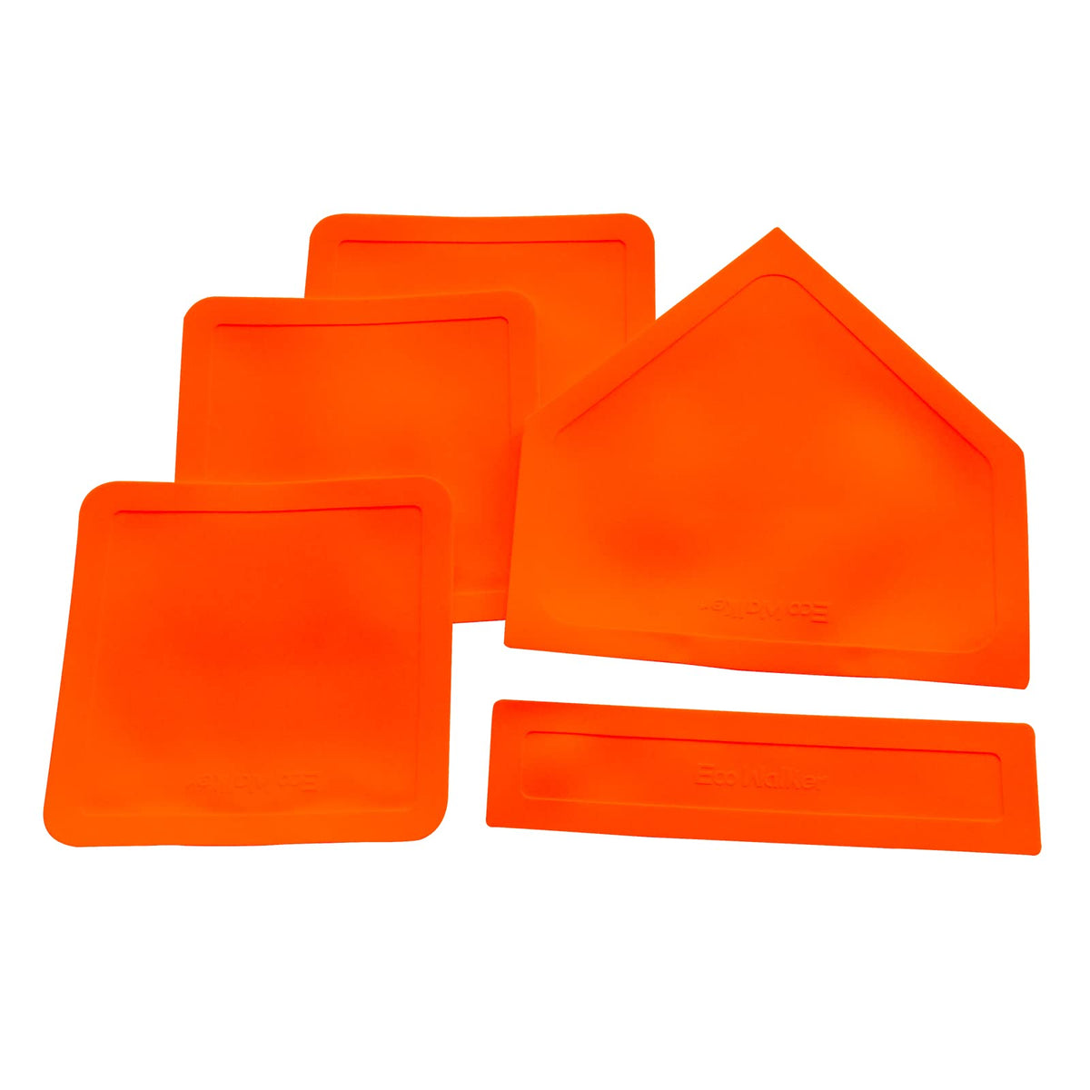 Eco Walker front view of orange five-piece base set showing portability and visibility