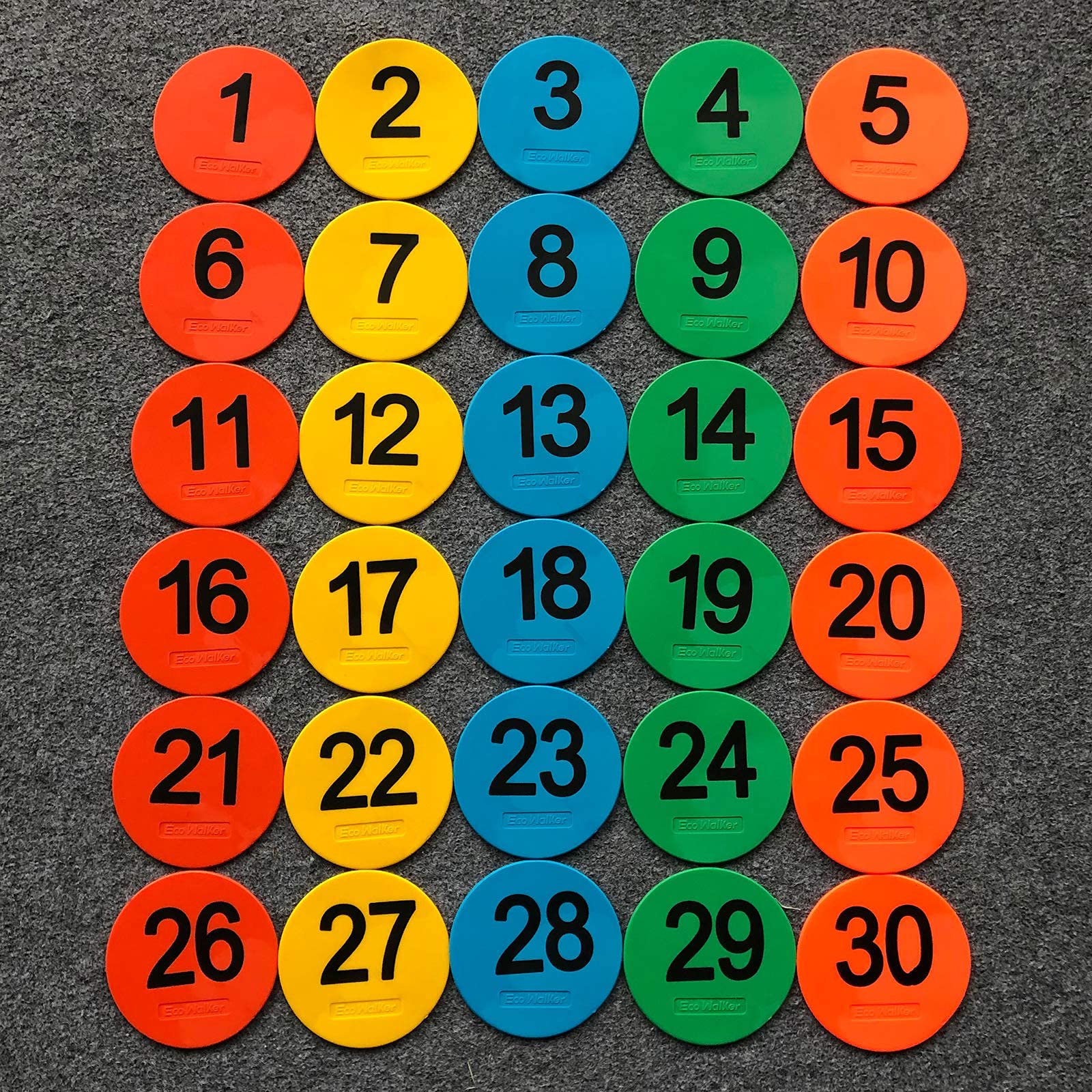 Eco Walker classroom setup with numbered dots organizing children for quick routines
