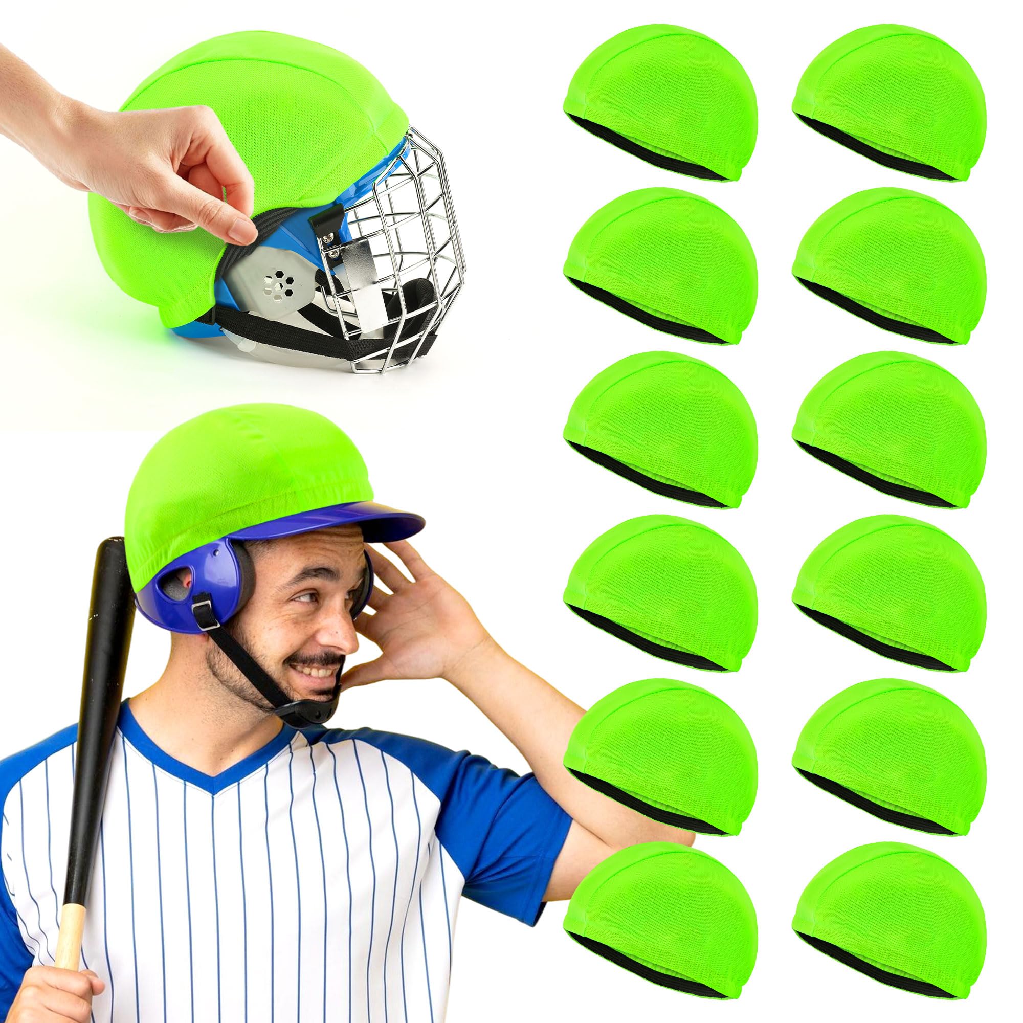 EcoBrisa front view of 12 neon green covers, easy team identification