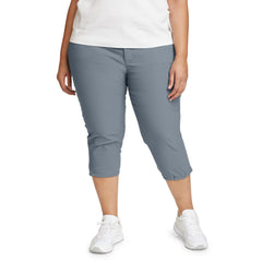 Eddie Bauer front view of capris showing fit and pockets for versatile wear