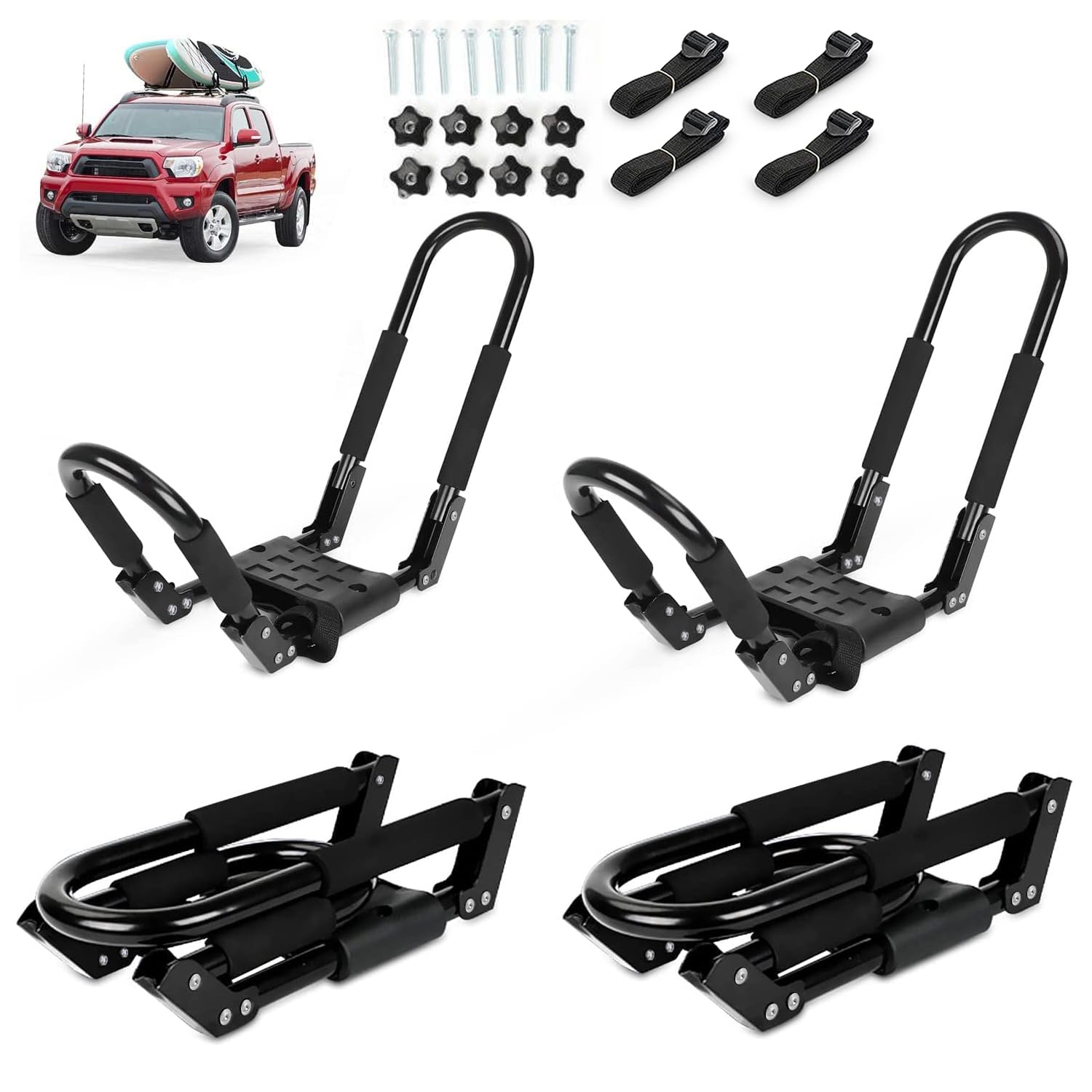 Ediors front view of mounted J-bar rack showing sturdy support and easy access