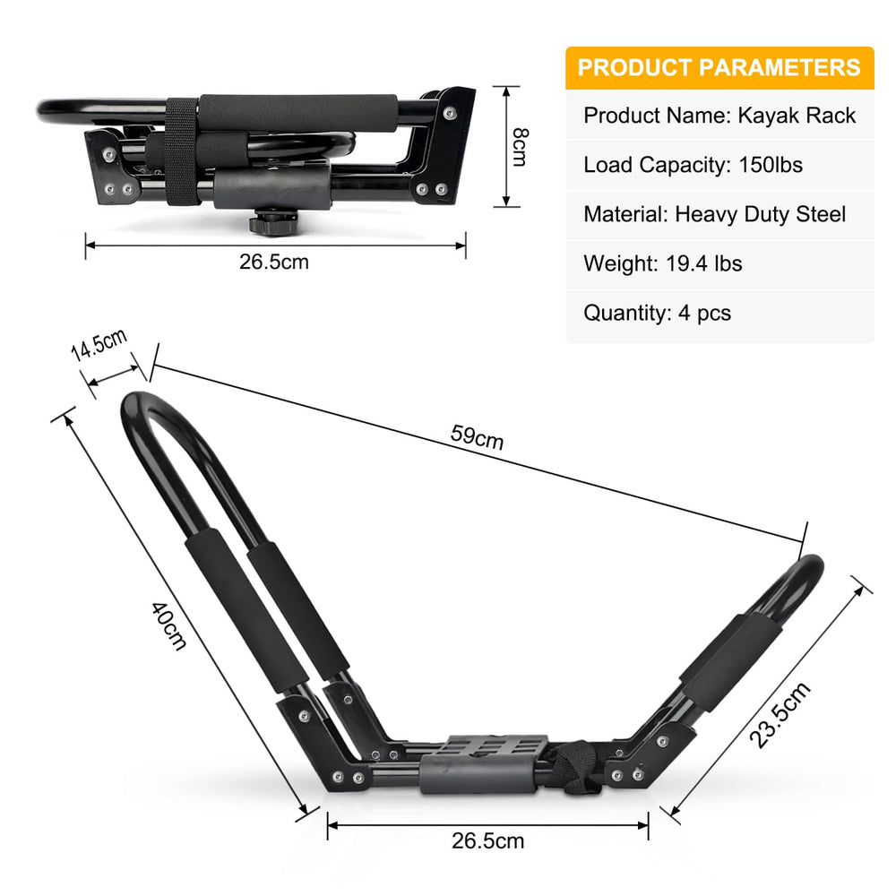 Ediors installed with two kayaks side profile demonstrating stable transport