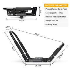 Ediors installed with two kayaks side profile demonstrating stable transport