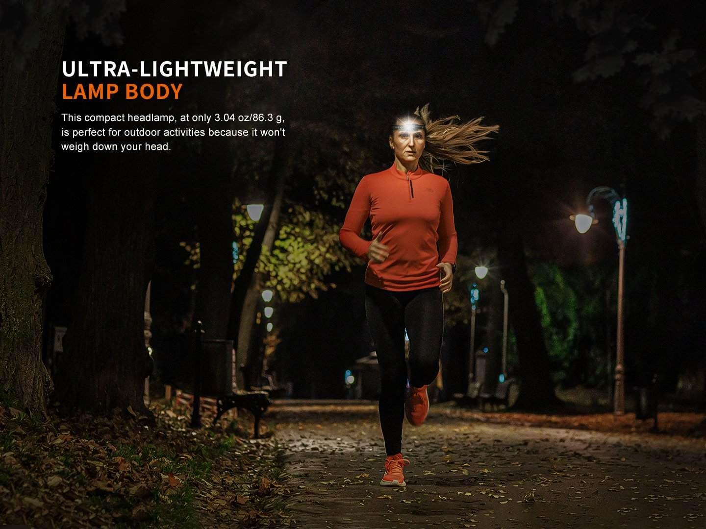 EdisonBright HM23 V2 headband closeup showing breathable reflective strap for night visibility