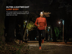 EdisonBright HM23 V2 headband closeup showing breathable reflective strap for night visibility