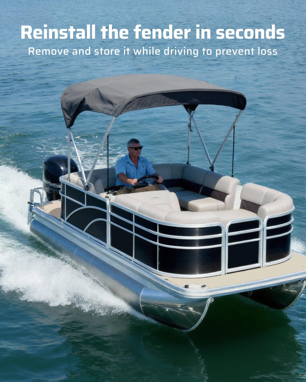 Ehaho fender stowed in boat locker for easy storage and transport