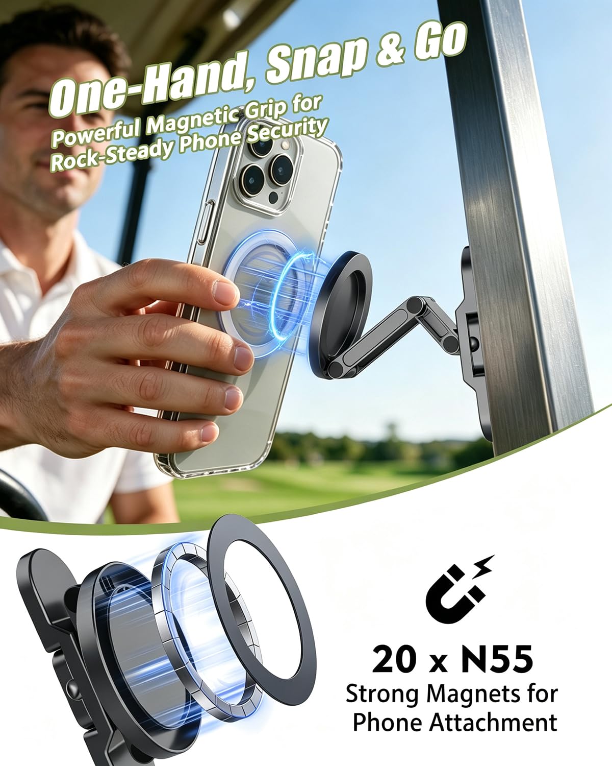 Ehoyal close-up of 32 N55 magnets illustrating powerful, balanced magnetic grip
