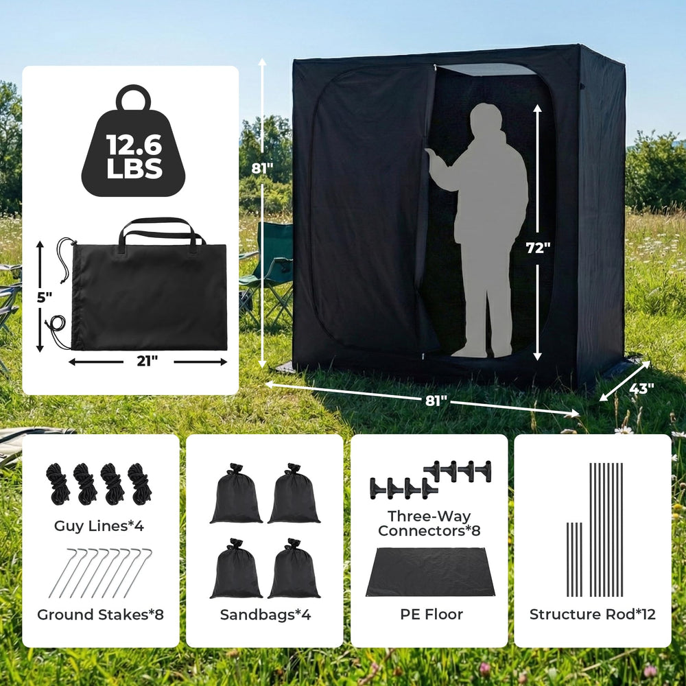 EighteenTek tent next to a backpack showing size and scale for travel