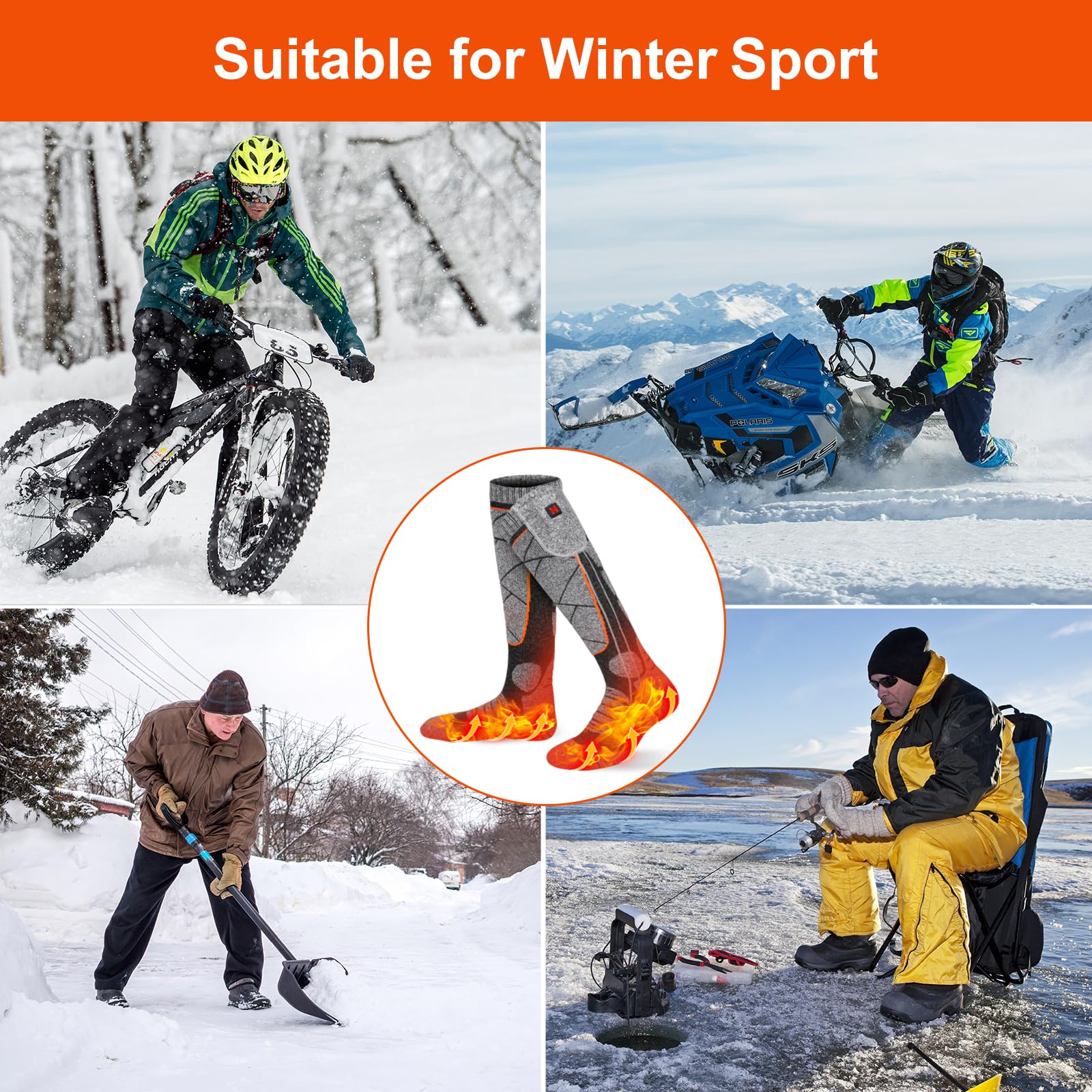 EIHBIEA boxed packaging with socks and charger indicating included items