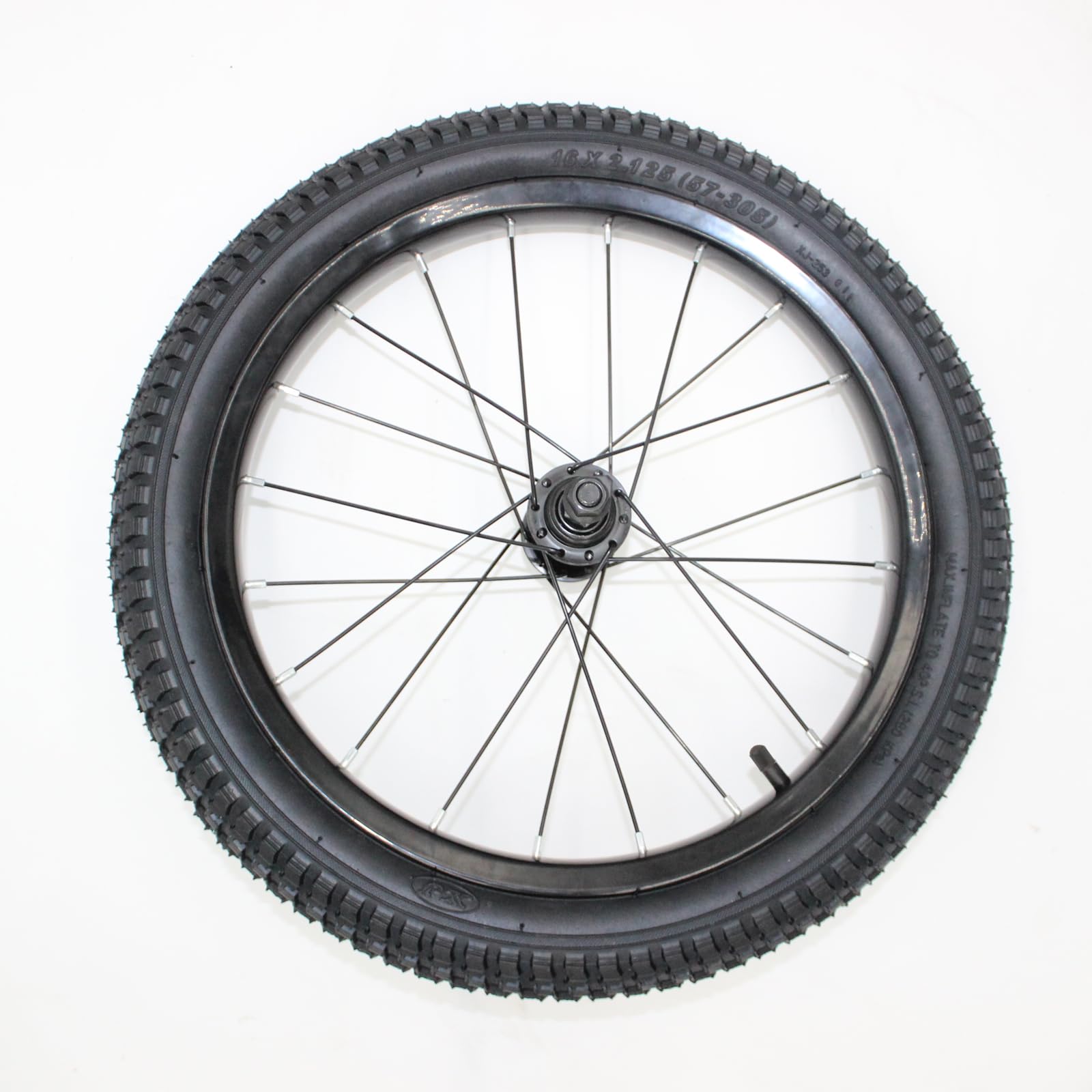 EIRONA mounted tire with Schrader valve visible, enabling easy inflation and maintenance