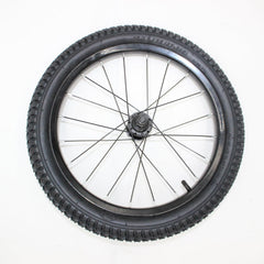 EIRONA mounted tire with Schrader valve visible, enabling easy inflation and maintenance