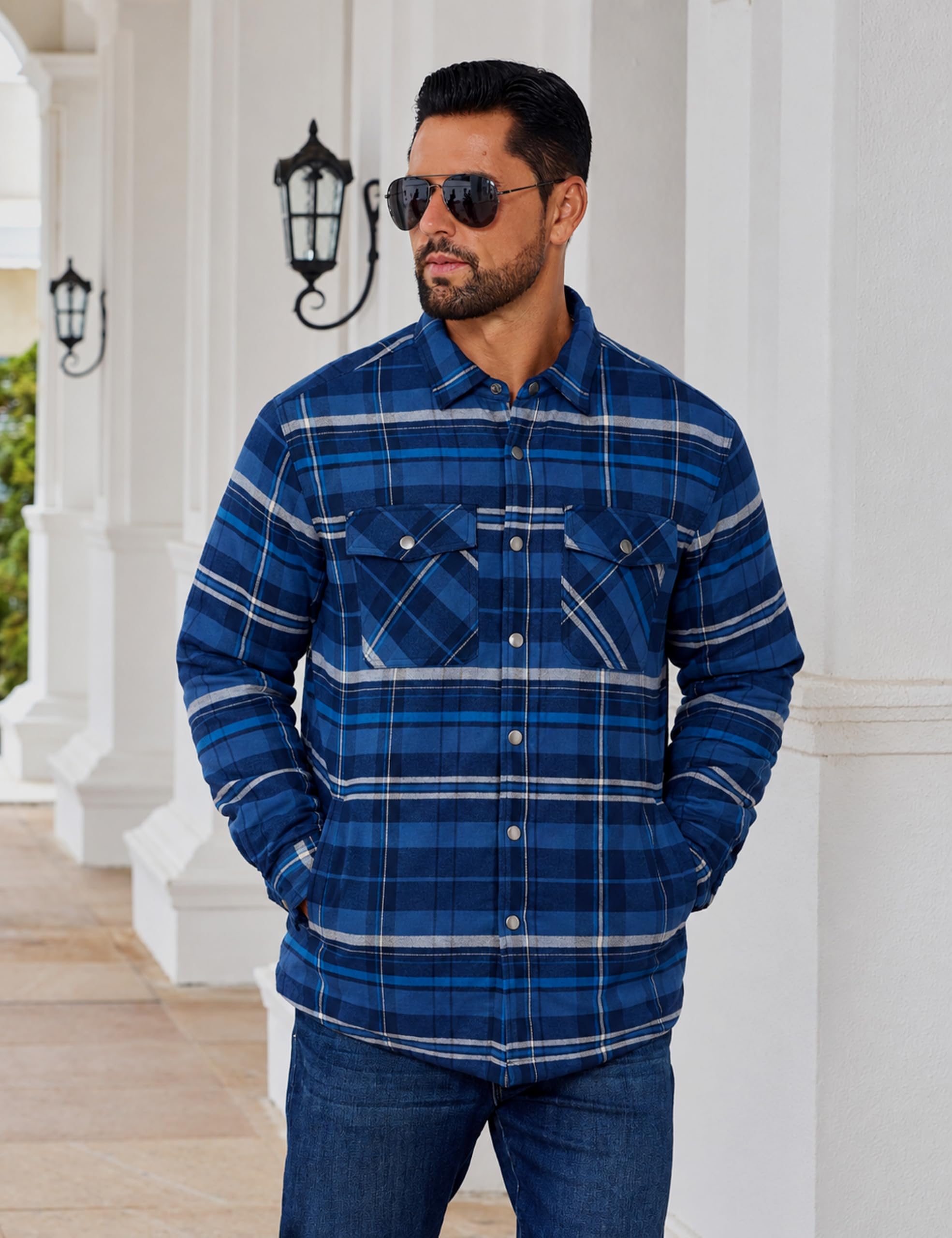 EKLENTSON folded shirt-jacket beside ruler showing size and scale