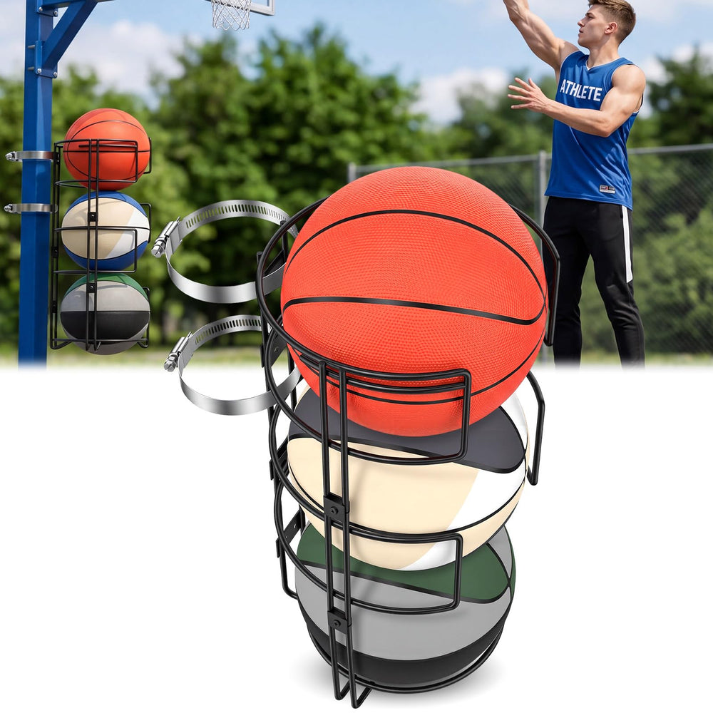 ElaraBerry front view pole mounted shows secure three-tier storage benefit