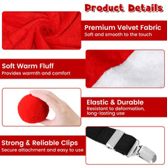 Elcoho Santa hat and pants label visible for clear brand and sizing information