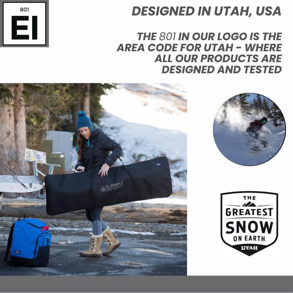 Element Equipment lifestyle image at ski lodge highlighting ready-to-go convenience