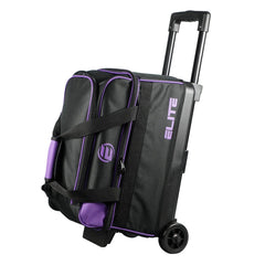 ELITE front view of double roller bag showing wheels and handle for easy transport