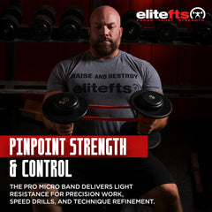 EliteFTS band pair held in hand for scale and portable convenience