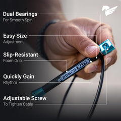 EliteSRS handle close-up with foam grip for secure control