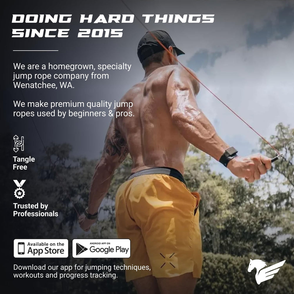 EliteSRS rope in use performing double-unders for speed training
