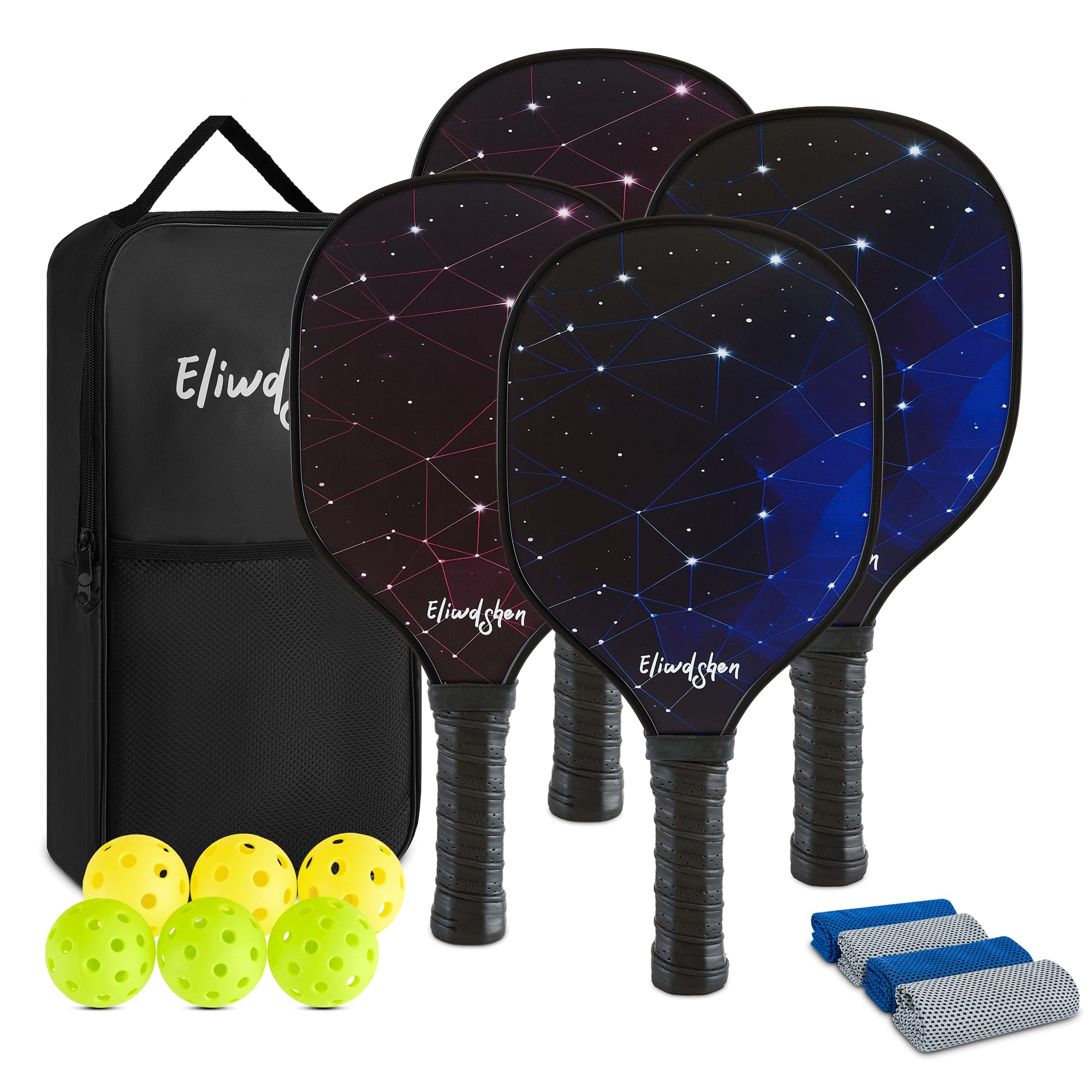 Eliwdshen front packaging showing starry sky blue paddles and full kit benefits