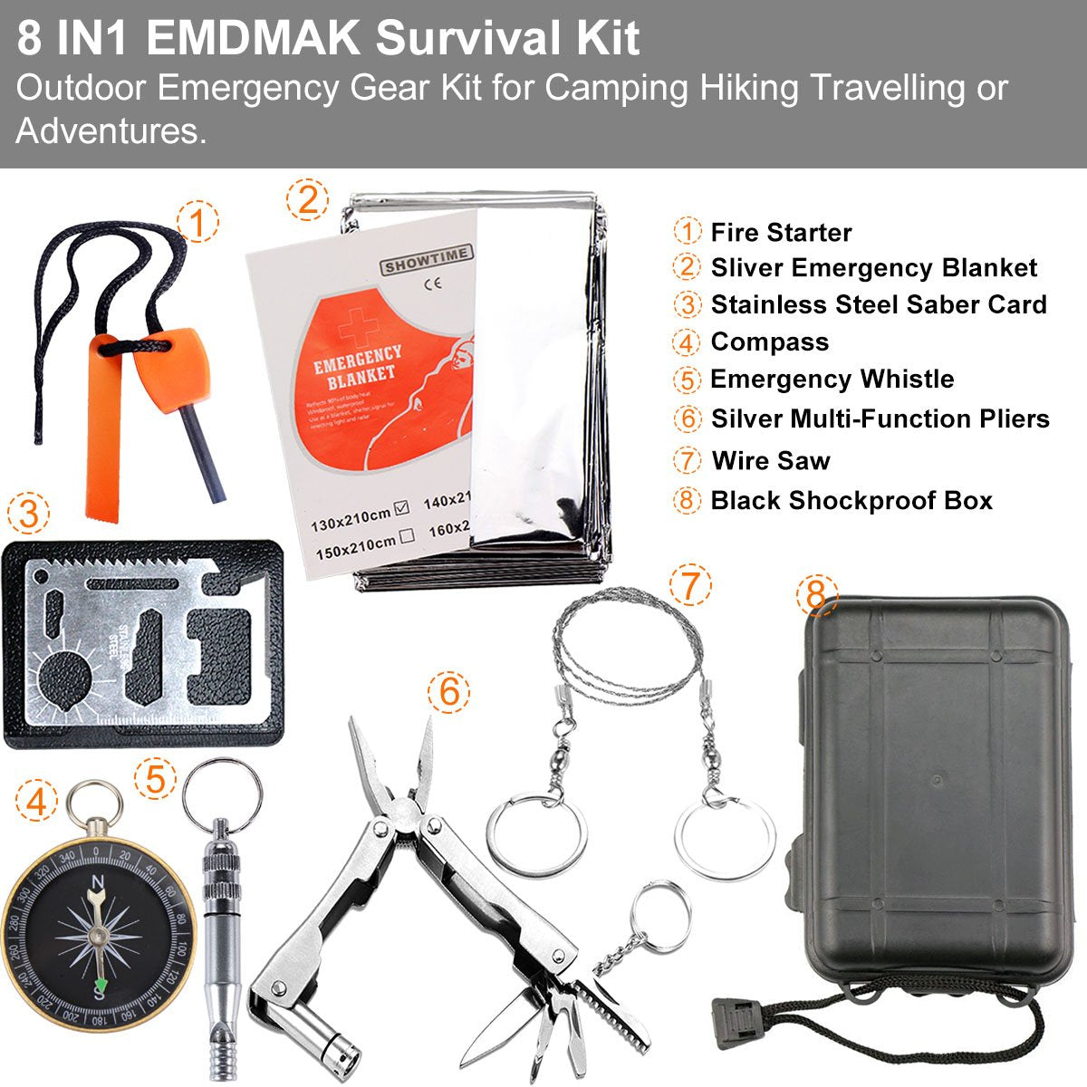 EMDMAK fire starter producing sparks to quickly ignite tinder