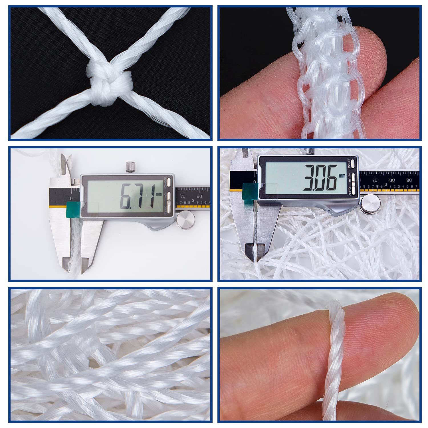 EMEKIAN close-up of reinforced knot and double border offering strong attachment points