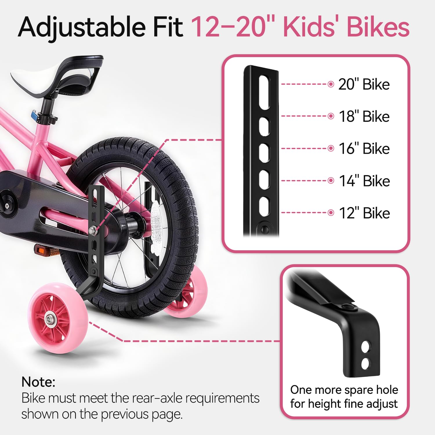 Empathech training wheels mounted on bicycle demonstrating fit