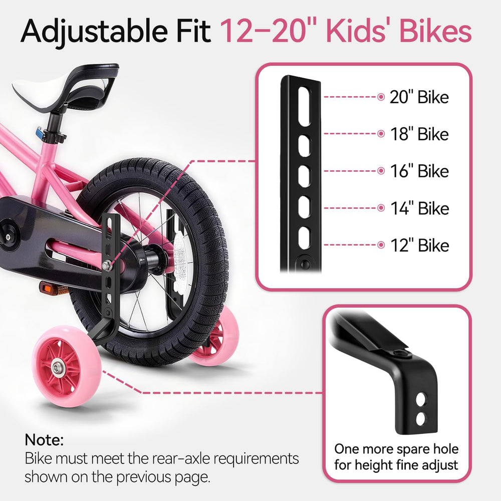 Empathech training wheels mounted on bicycle demonstrating fit