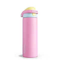 ENCOOL front view showcasing shell pink bottle and dual-sip cap benefit