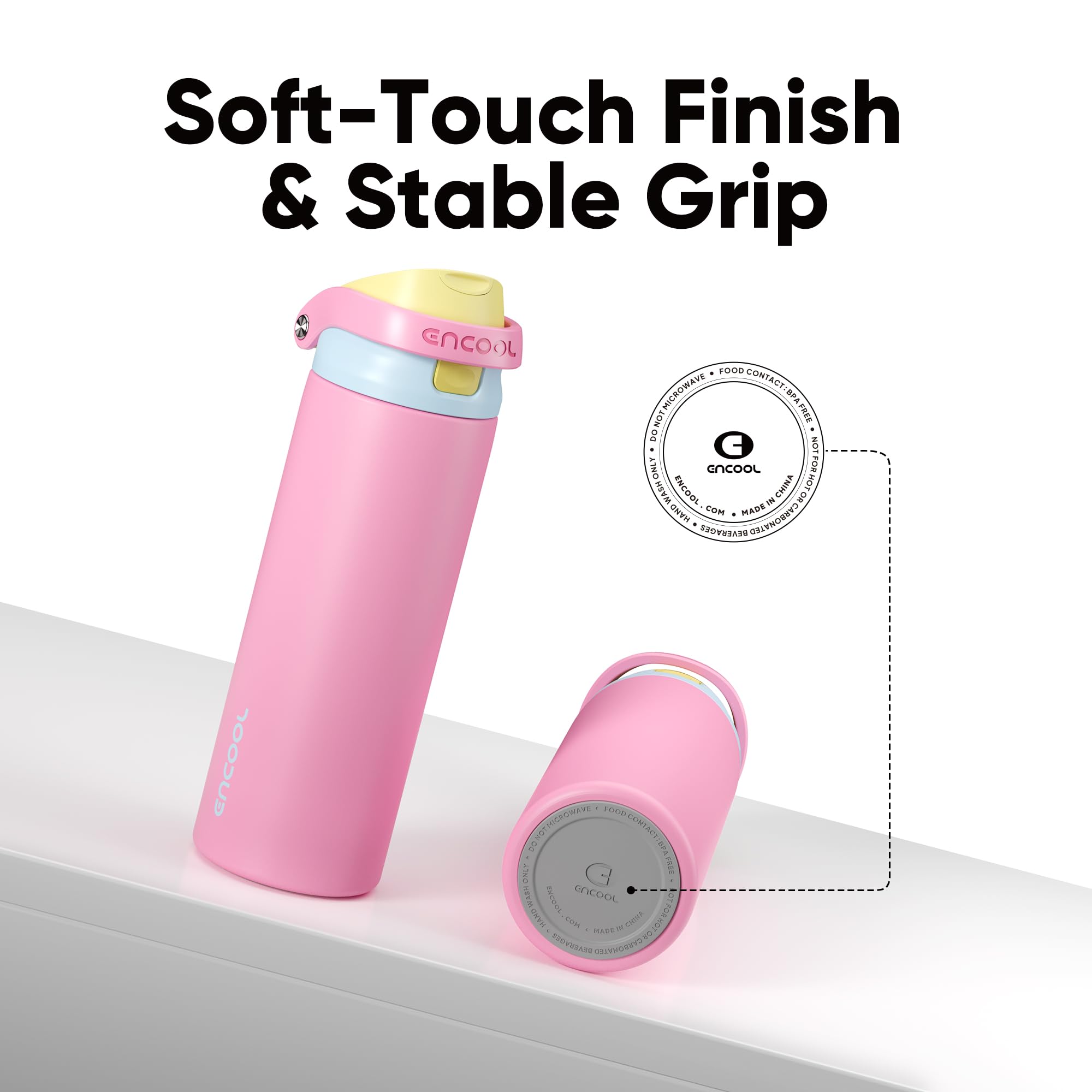 ENCOOL held in hand to show 24 oz scale and carry comfort