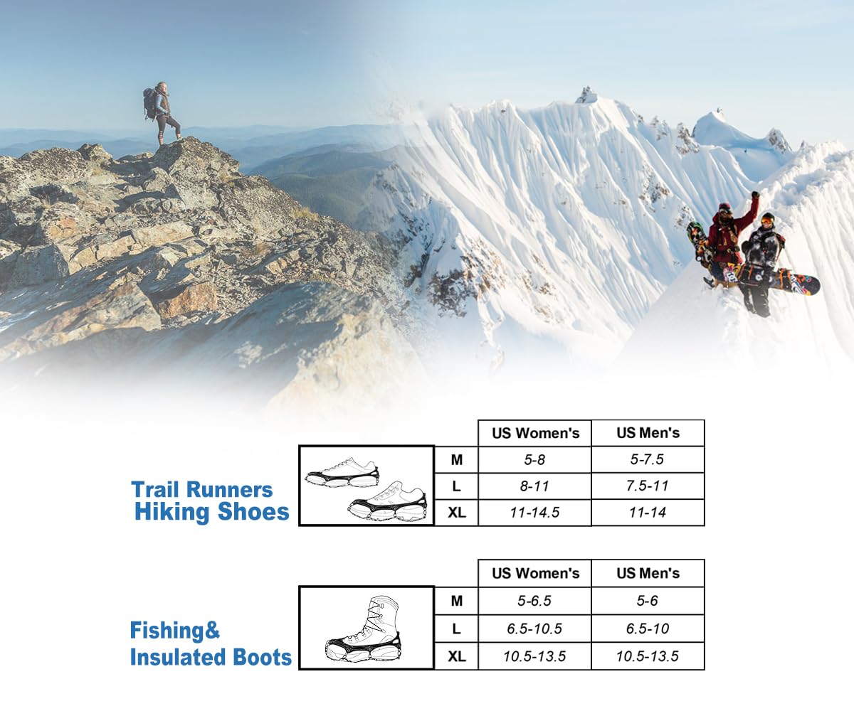 EnergeticSky folded crampons in hand demonstrating lightweight, packable winter storage