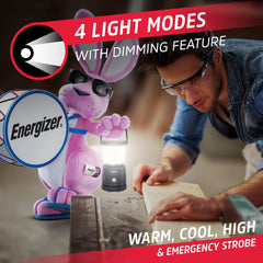 energizer beam lighting campsite at night showing bright wide coverage