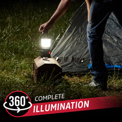 energizer hanging in tent demonstrating hook and hands-free illumination