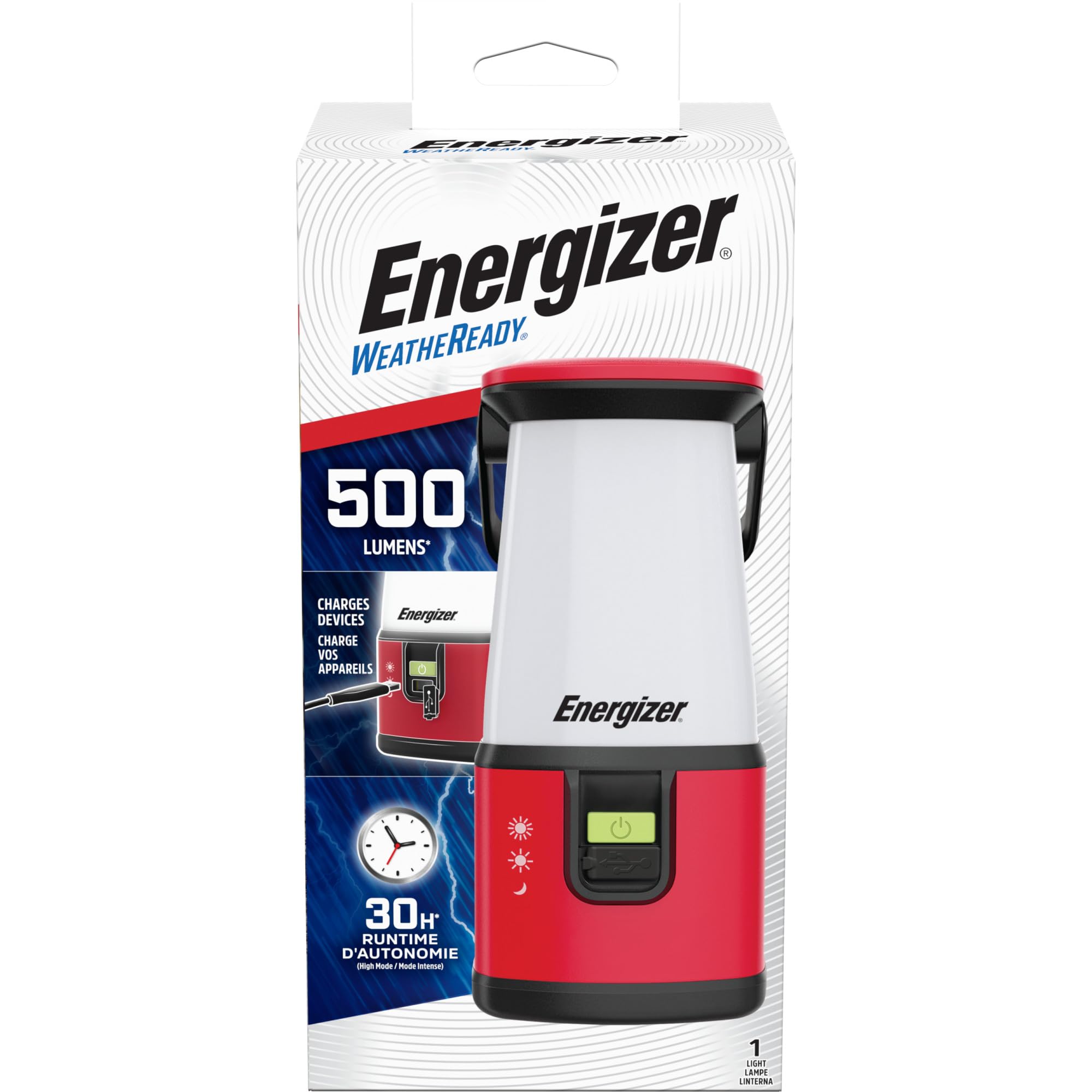 Energizer PRO-360 resisting water splashes to highlight IPX4 weather resistance outdoors