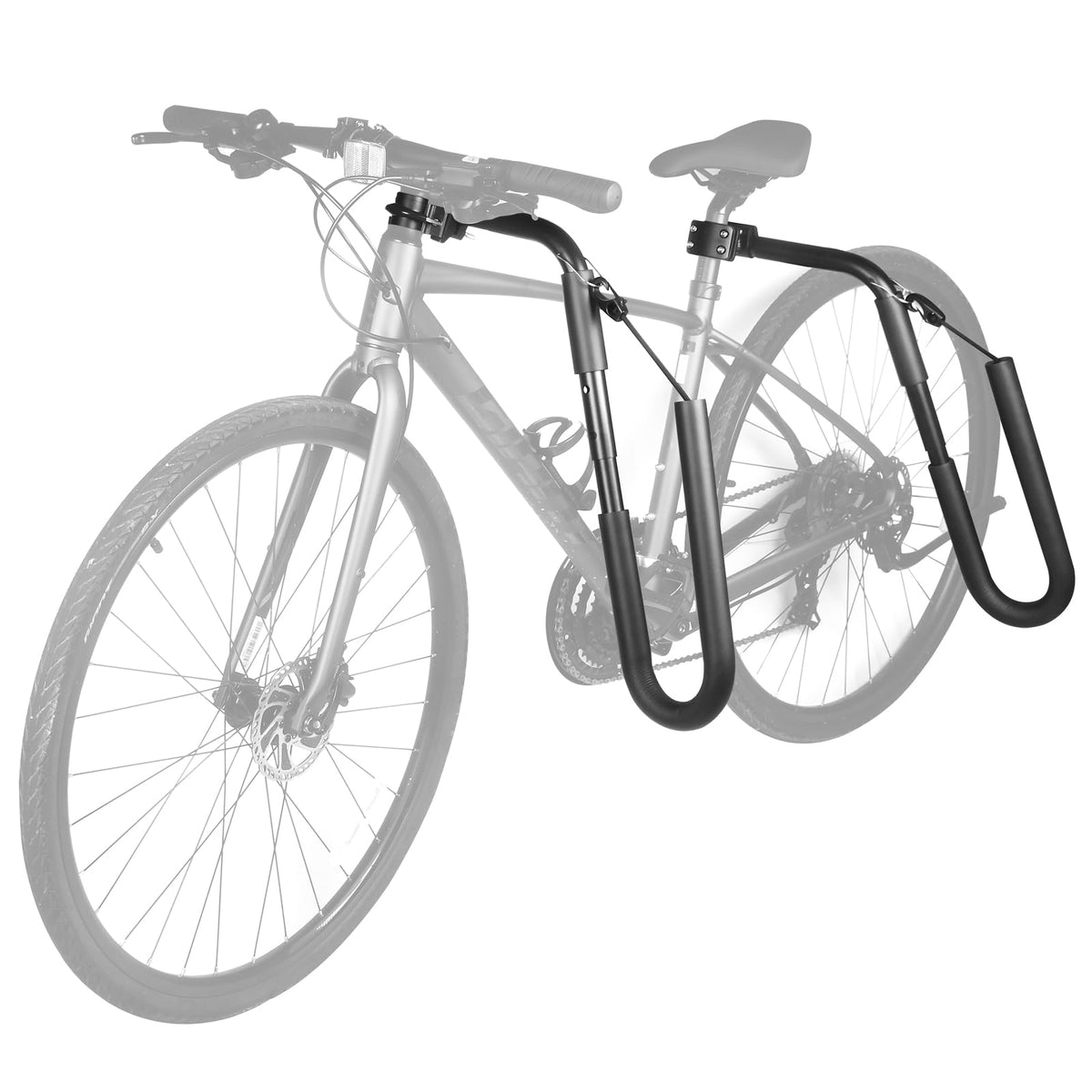 Enjoyard rack front view showing full carrier and benefits of sturdy transport