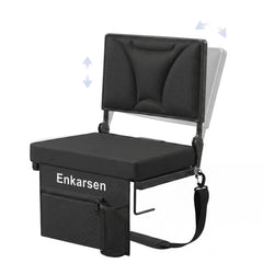 Enkarsen front view on bleacher showing supportive back and cushion comfort