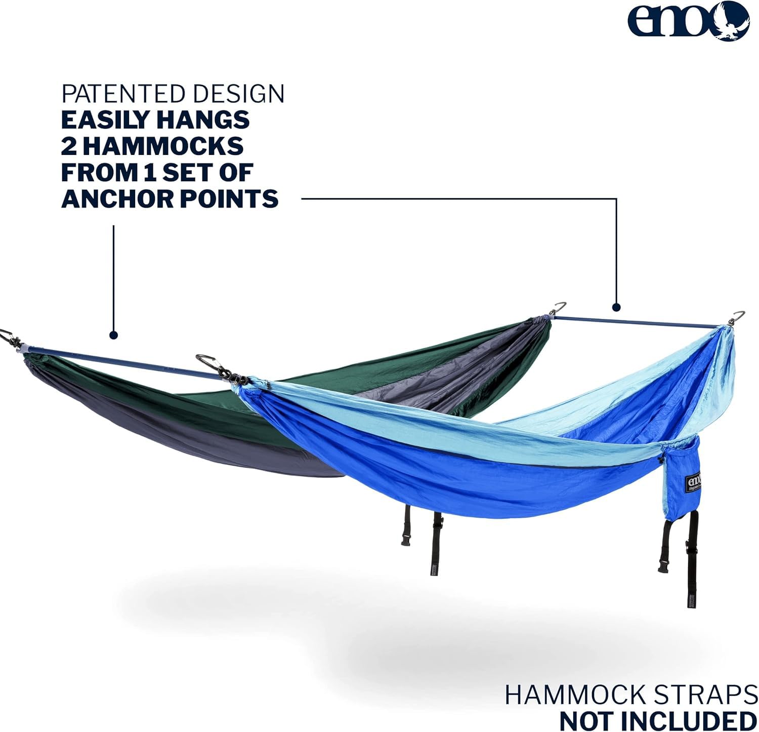 ENO Fuse two hammocks side-by-side in use demonstrating comfortable sharing