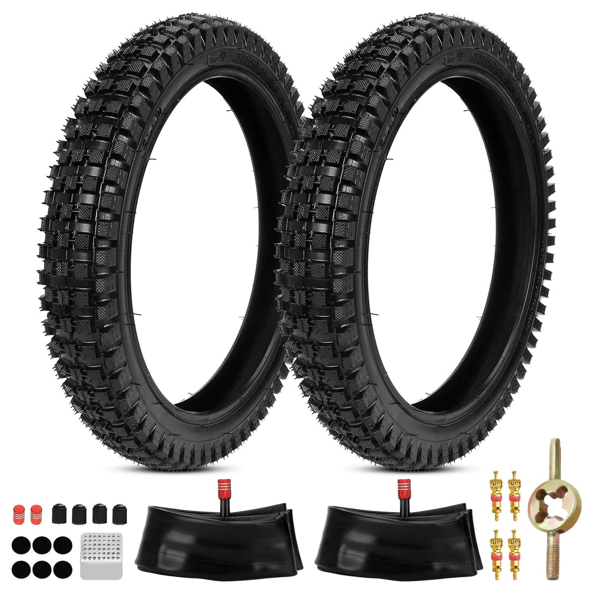 EOPOAYI front view of two 16x2.4 tires showing fit and ready-to-install benefit