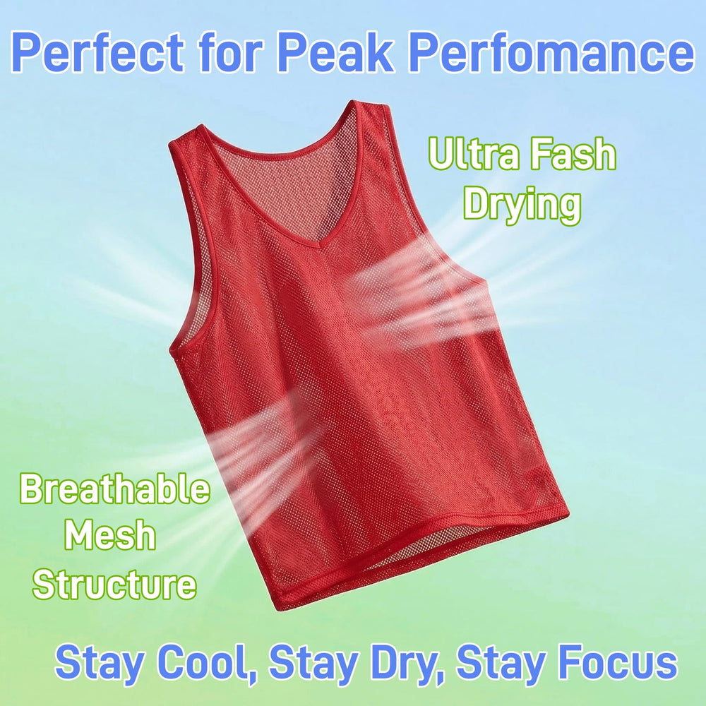 Eorbow pinnies in use during soccer practice illustrating quick player swaps