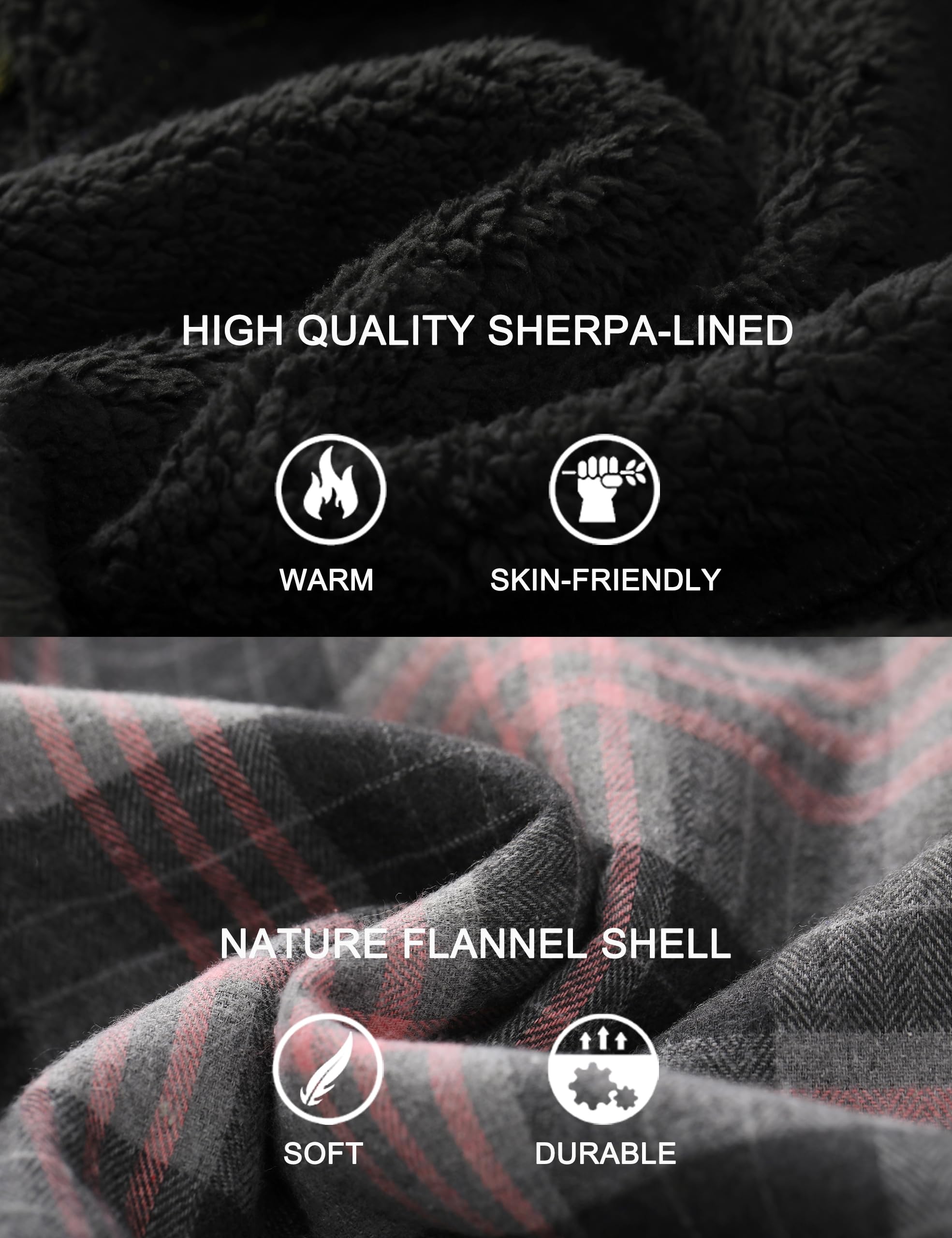Ephemoca breast pockets and plaid pattern displaying classic flannel look