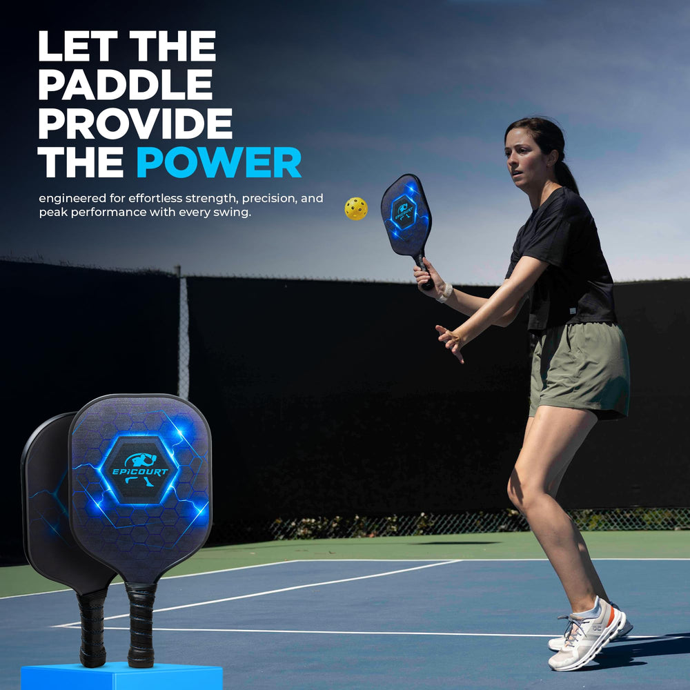 EPICOURT paddle in use on a court demonstrating control and responsiveness benefit