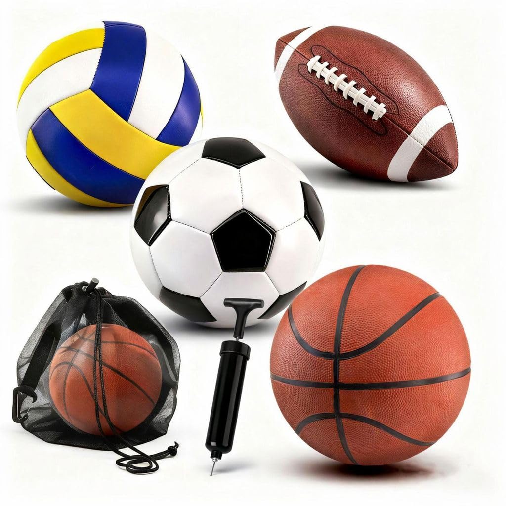 Eralivmart front view of full sports ball set shows readiness and convenience